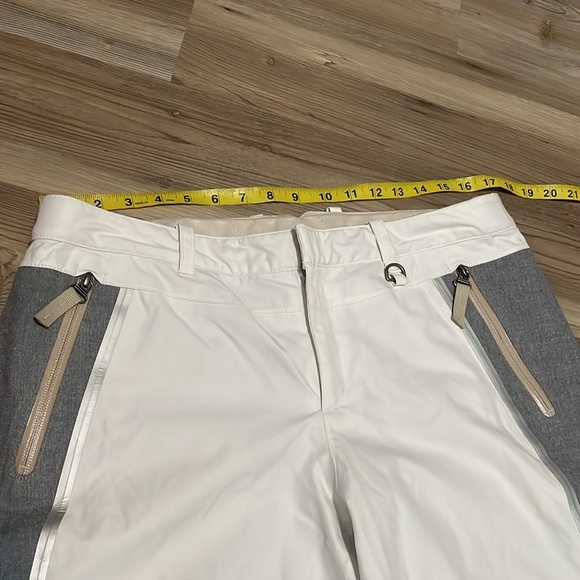 Athleta Ski Pants White Gray Zippered pockets Women’s L Adjustable Snowboarding - Picture 3 of 15